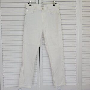 COH Olivia High Rise Button Fly Slim Ankle Jean in White Wash